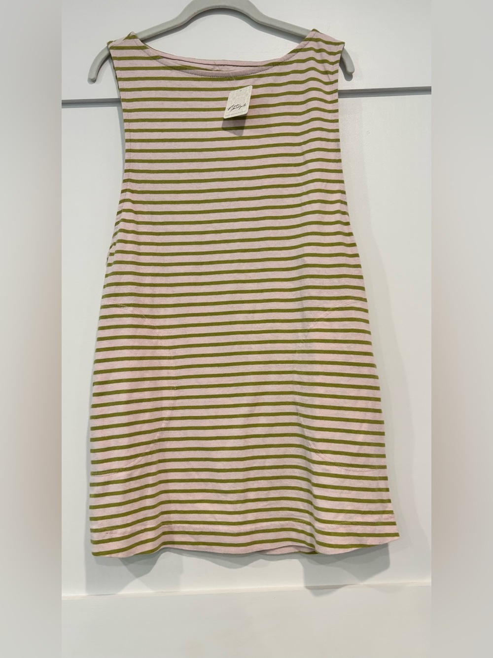 Free People Pink and Olive Striped Tank dress